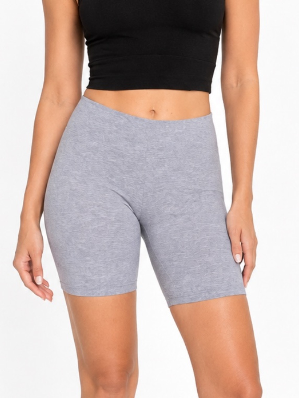 Jenni Intimates light gray mid rise cotton stretch bike shorts size small